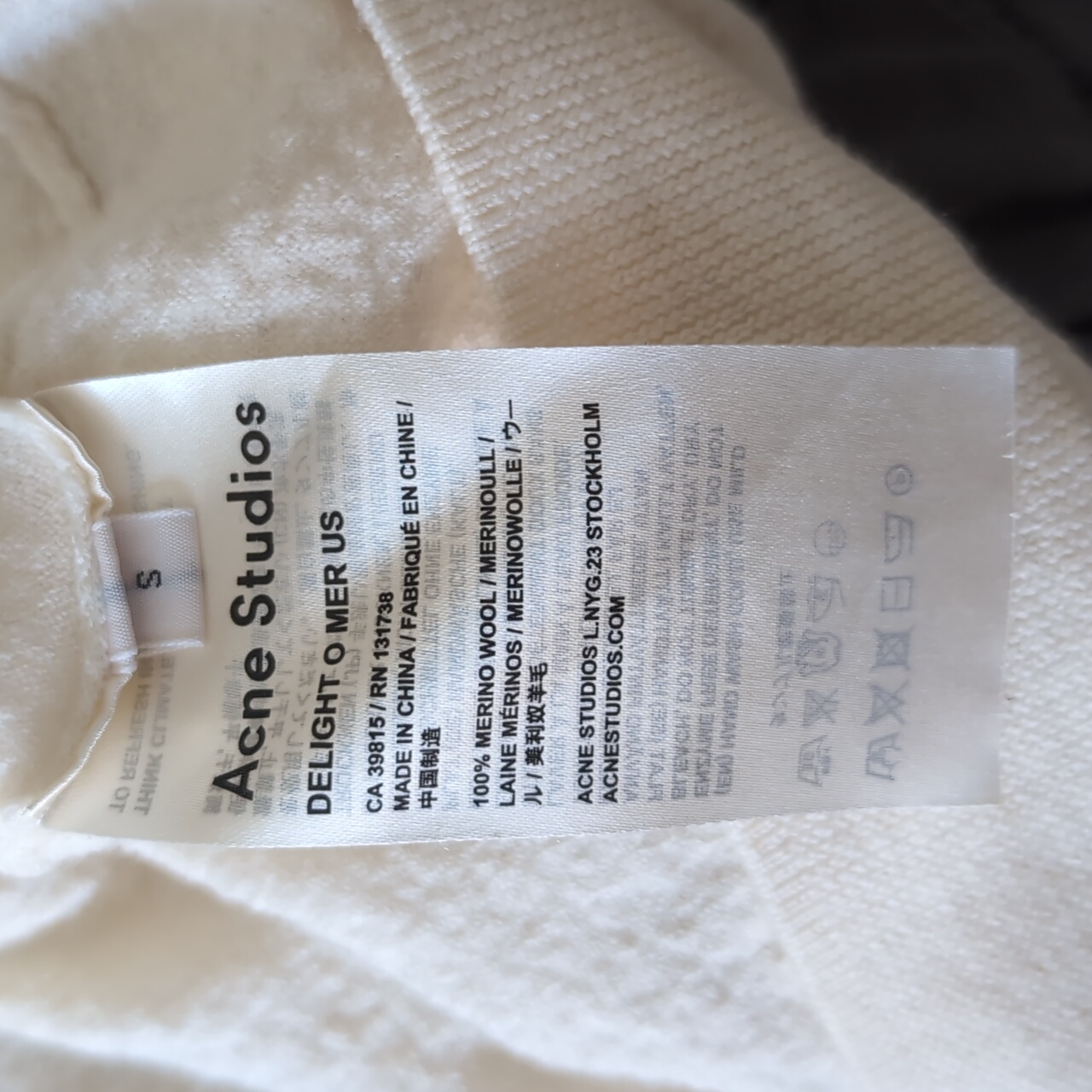 Acne Studios Delight Merino Wool Pullover Sweater Cream Size Small — image 6 of 6